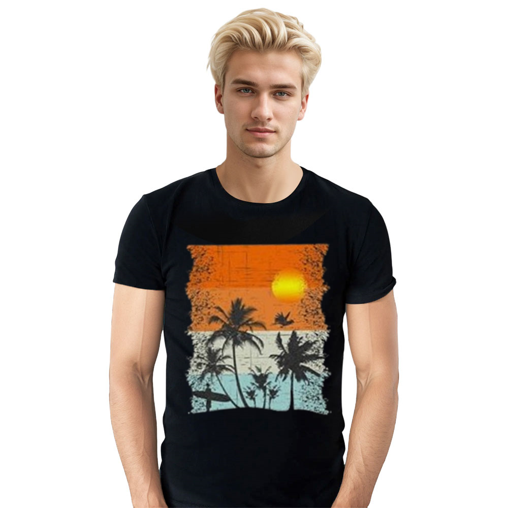 Adult Unisex Funny Summer Colorful Graphic Nature Lover Black T-shirt Costume