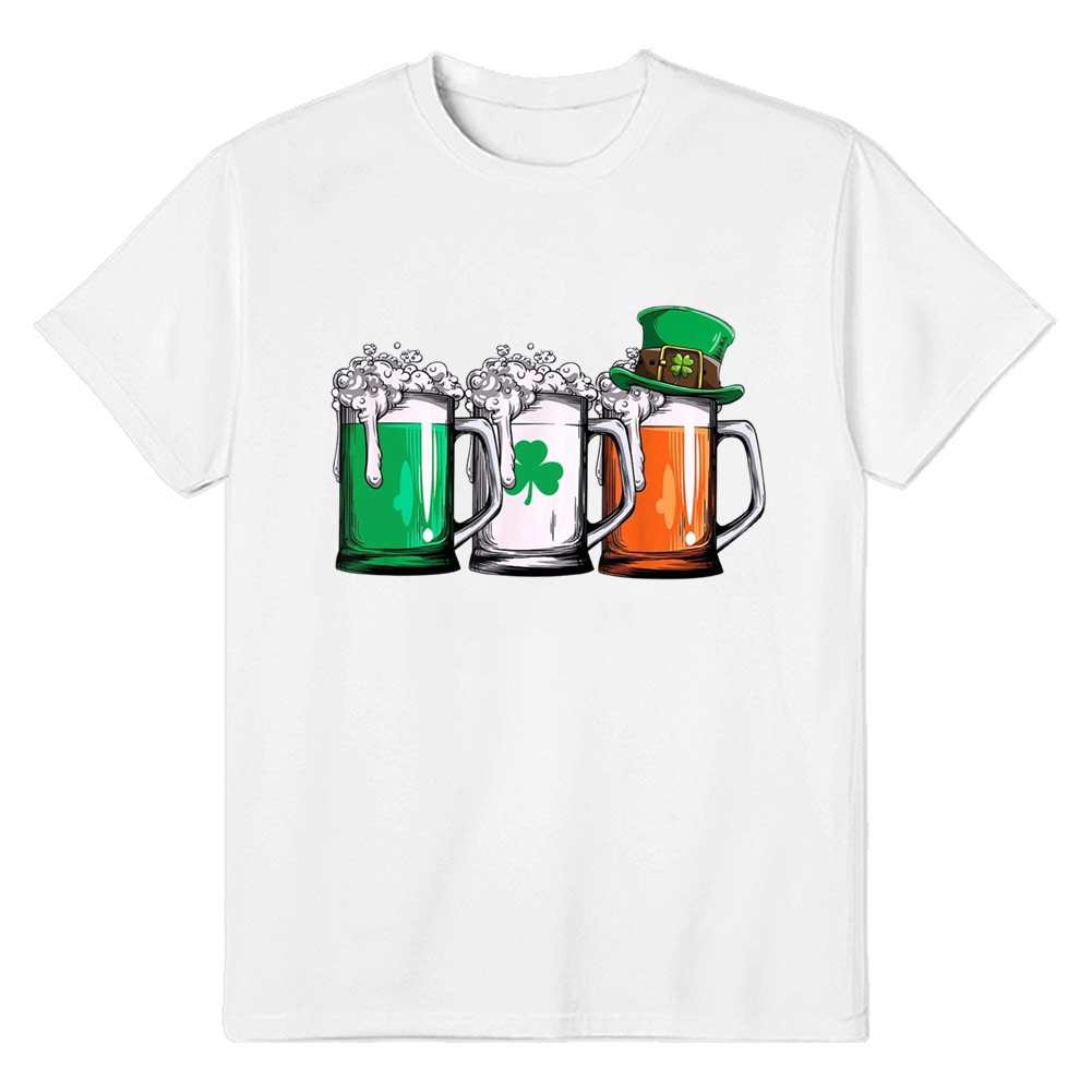 Irish Beer Paddy's Day Drinking Team Tee Adult Unisex St. Patrick's Day White T-shirt
