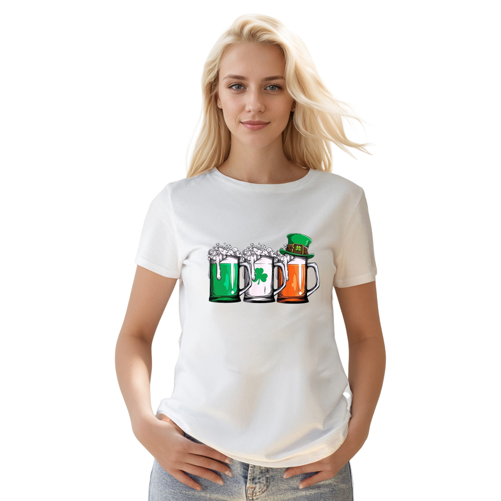 Irish Beer Paddy's Day Drinking Team Tee Adult Unisex St. Patrick's Day White T-shirt