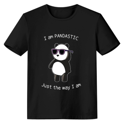Adult Unisex I Am Pandastic Wild Animals Panda Lover Black T-shirt Costume