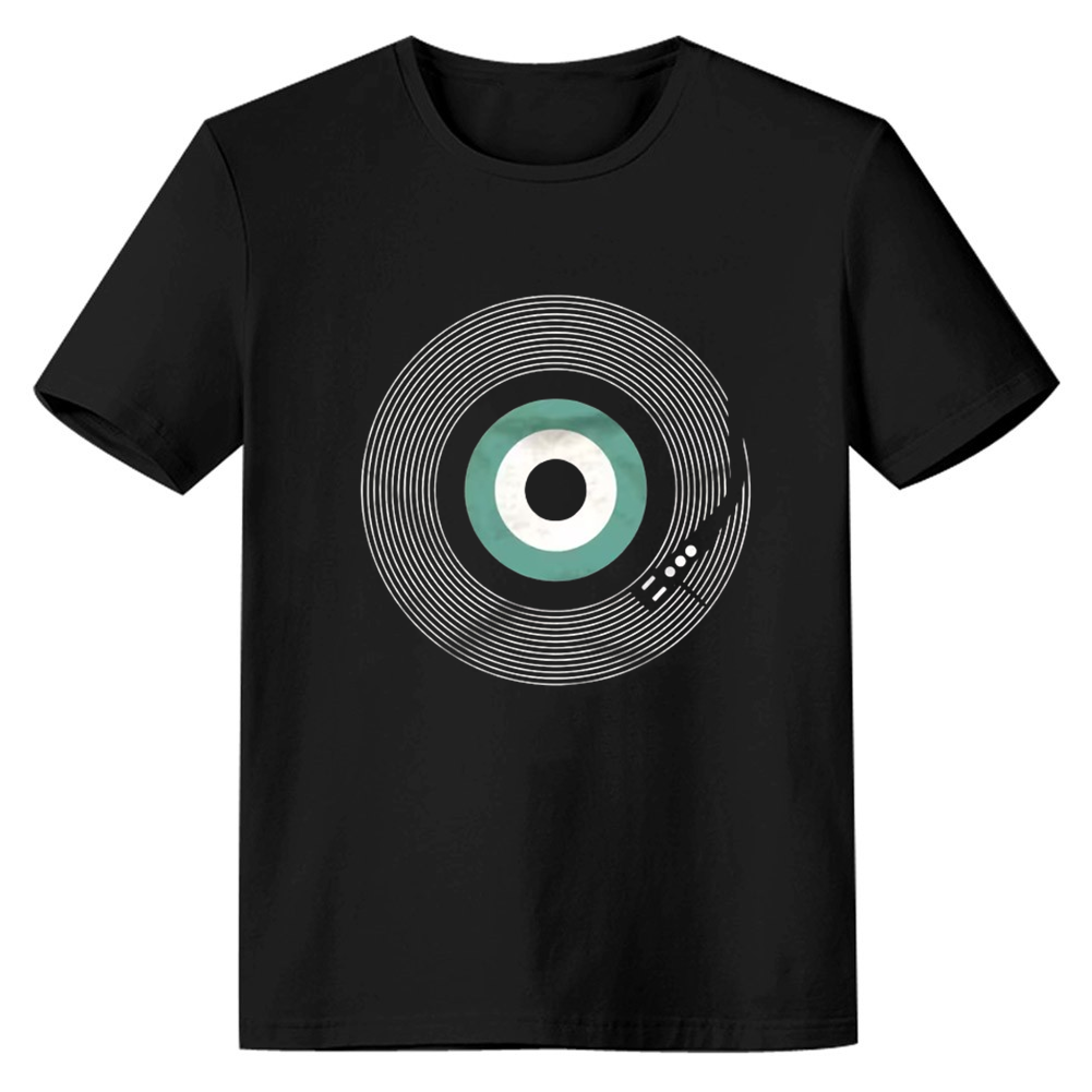 Adult Unisex Print Retro Hip Hop DJ Music Festival Black T-shirt Costume