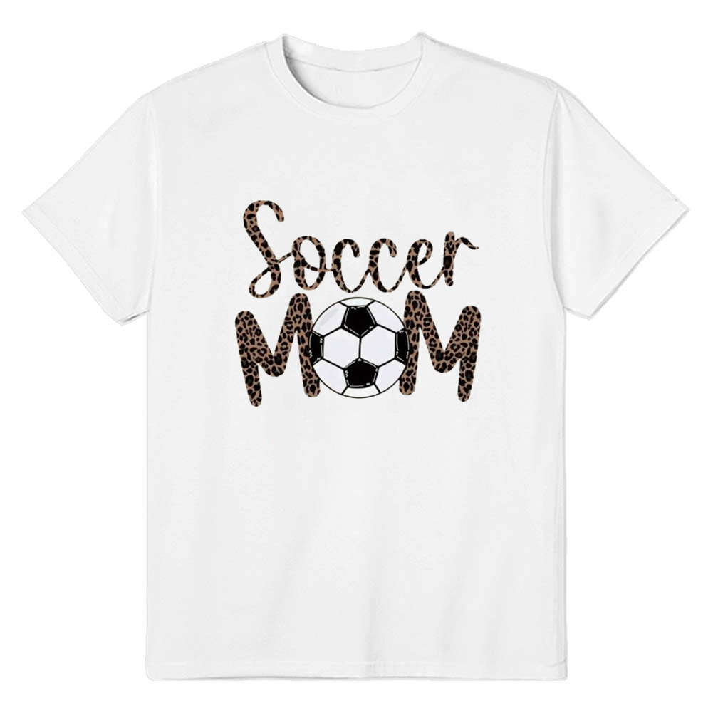 Adult Women Soccer Mom Letter Graphic White T-shirt Costume