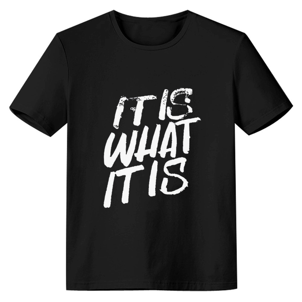Adult Women Fashionable Casual It Is What Black T-shirt Costume