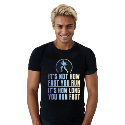 Adult Funny Long Distance Runner Sport Black T-shirt Costume