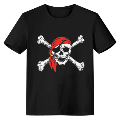 Adult Unisex Pirate Black Pirate Flag T-shirt Costume