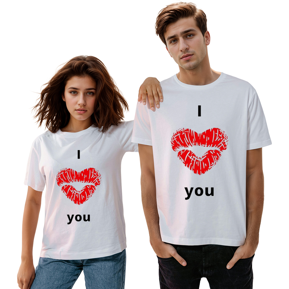 Adult Unisex Heart Bear Valentine's Day White Short Sleeve T-shirt Outfits Top Costume
