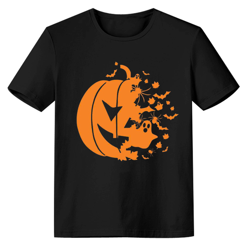 Adult Unisex Halloween Pumpkin Black Pumpkin Tee T-shirt Costume