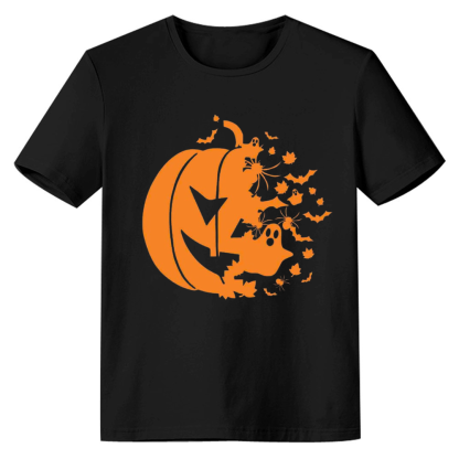 Adult Unisex Halloween Pumpkin Black Pumpkin Tee T-shirt Costume