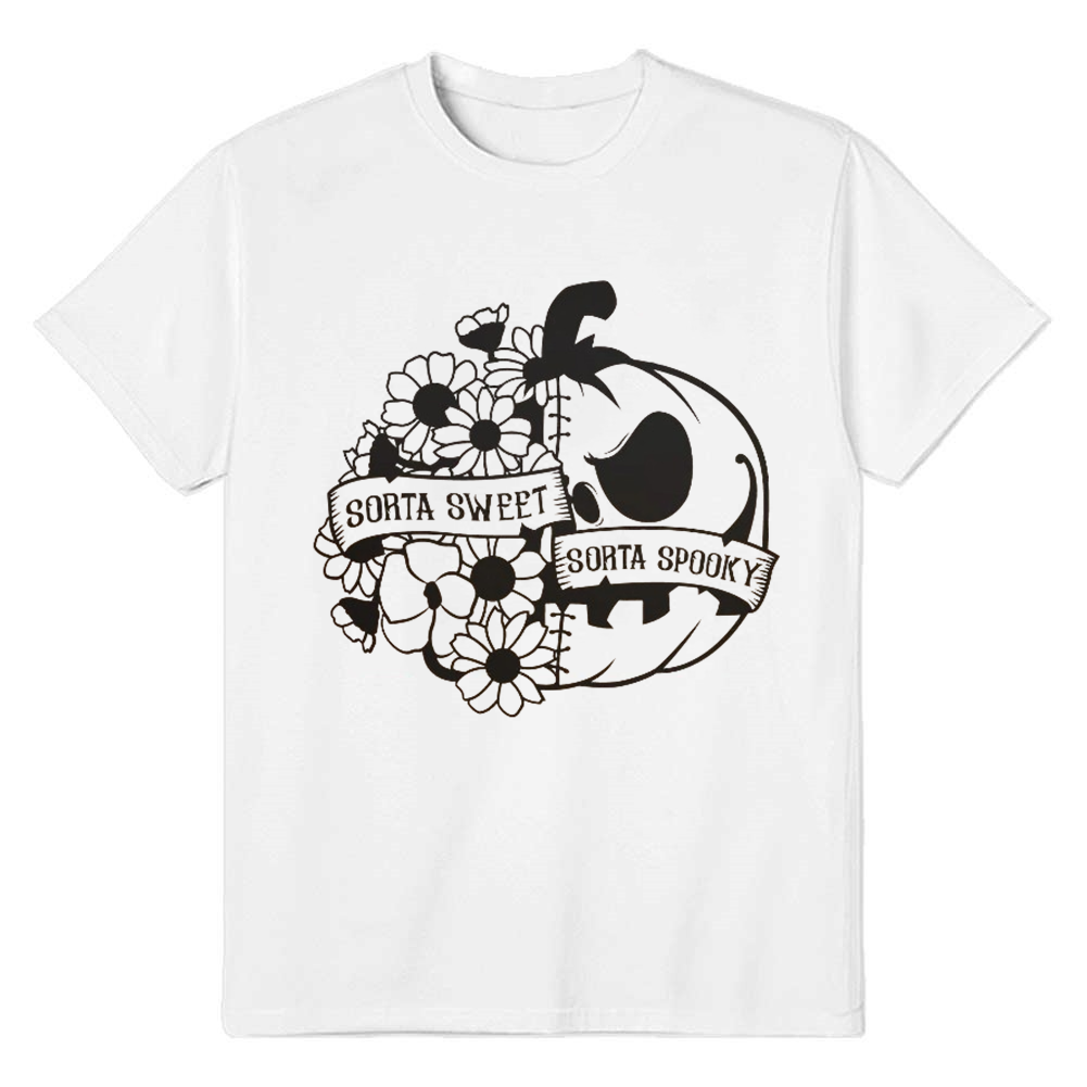 Adult Unisex Halloween Sweet Pumpkin White T-shirt Costume