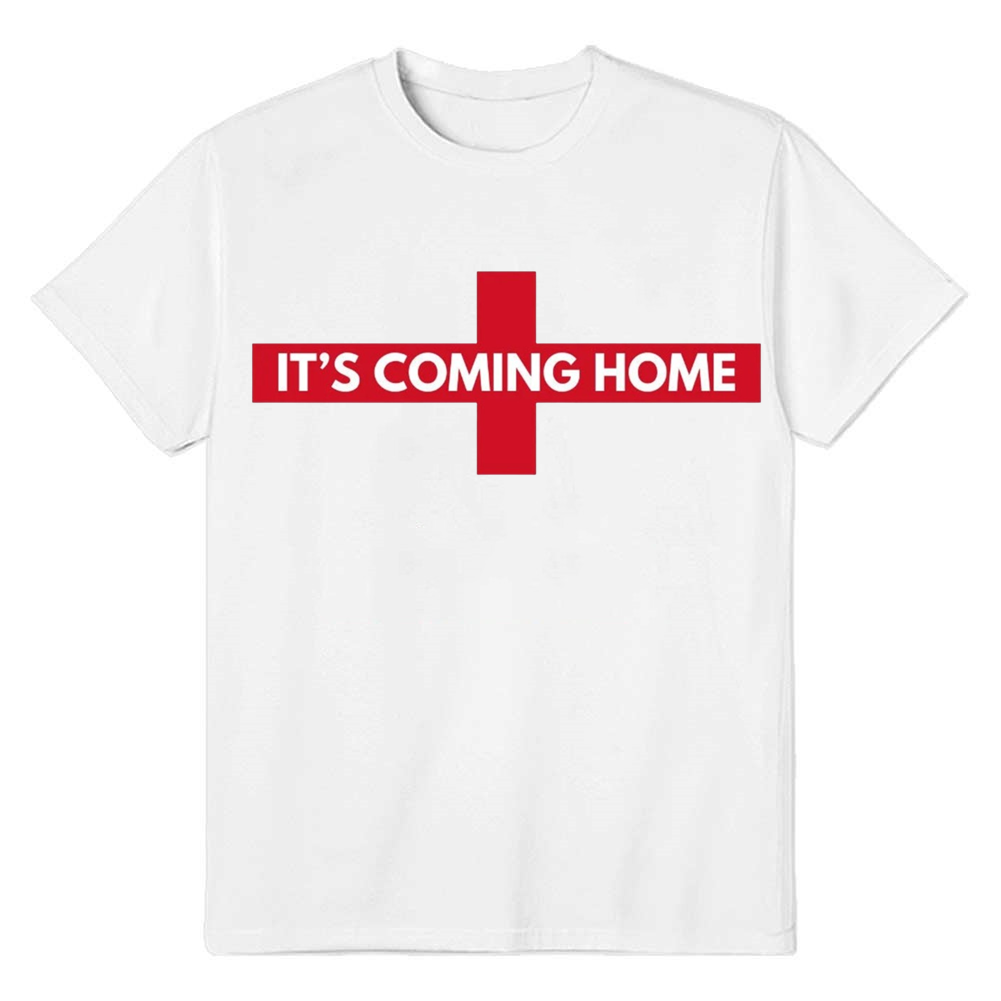 Adult Unisex Football England Its Coming Home White Soccer Fans T-shirt Costume