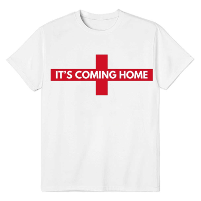 Adult Unisex Football England Its Coming Home White Soccer Fans T-shirt Costume