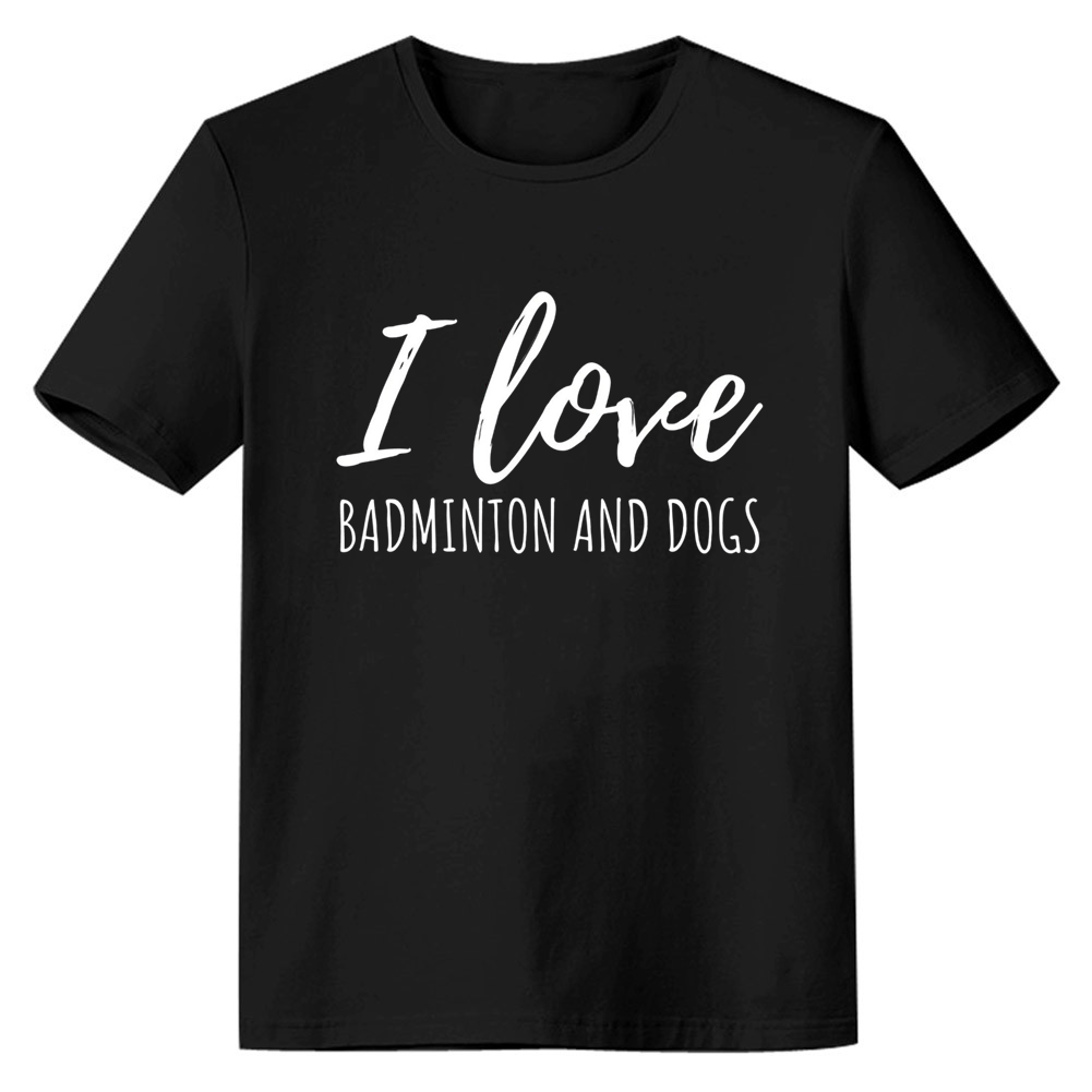 Adult Unisex I Love Badminton Black Sport T-shirt Costume