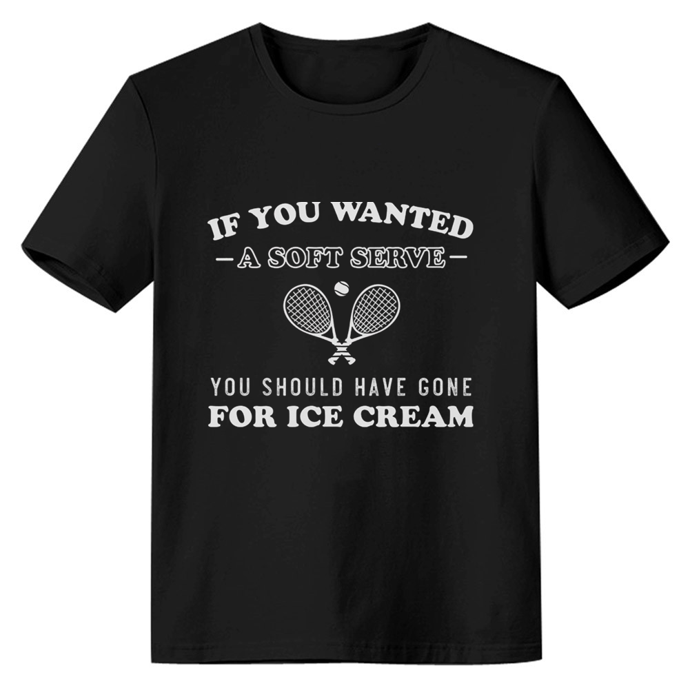Adult Unisex Funny Tennis Sport Lover Black T-shirt Costume