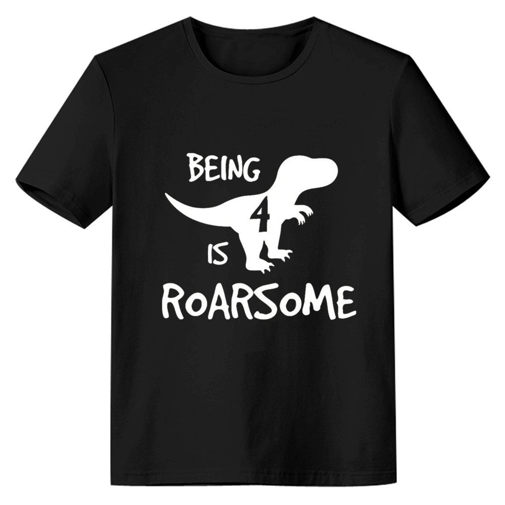 Adult Unisex Dinosaur Is Roarsome Animals Lover Black T-shirt Costume