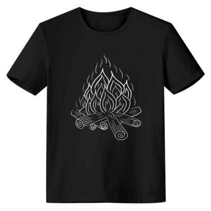 Adult Unisex Outdoors Bonfire Night Black T-shirt Costume