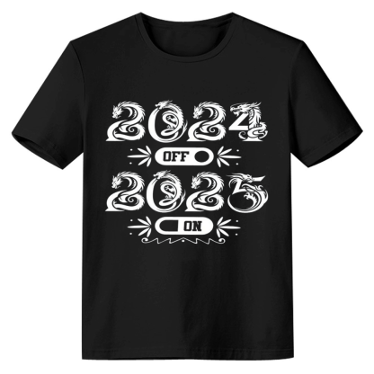 Adult Unisex 2024 Off 2025 On New Year Black Festival T-shirt