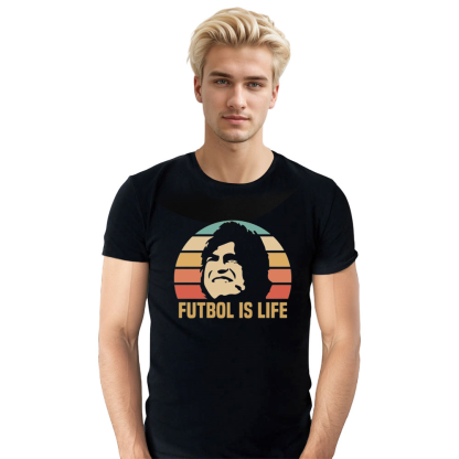 Adult Unisex Football Is Life Soccer Lover Black T-shirt Costume