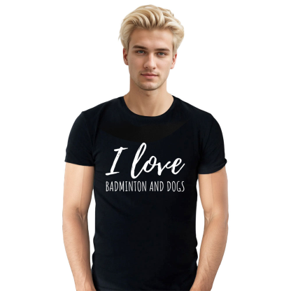 Adult Unisex I Love Badminton Black Sport T-shirt Costume