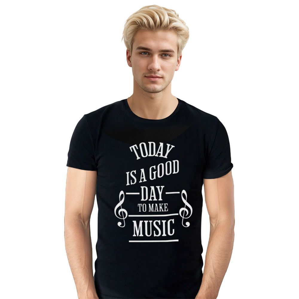 Adult Unisex It's A Good Day To Make Music Festival Black T-shirt Costume