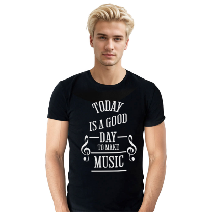 Adult Unisex It's A Good Day To Make Music Festival Black T-shirt Costume