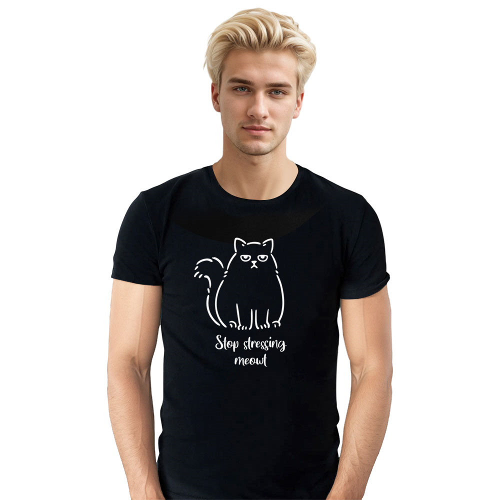 Adult Unisex Funny Cat Pet Lover Black T-shirt Costume