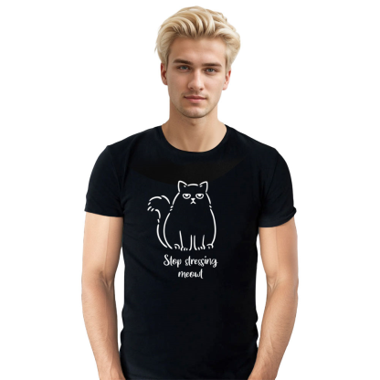 Adult Unisex Funny Cat Pet Lover Black T-shirt Costume