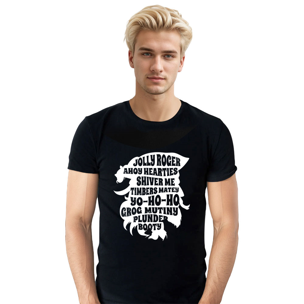 Adult Unisex I Speak Pirate Black Pirate Lover T-shirt Costume