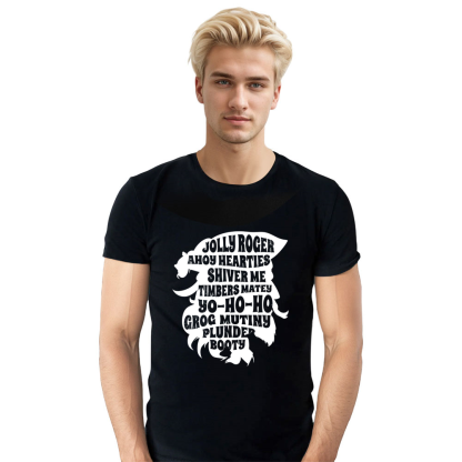 Adult Unisex I Speak Pirate Black Pirate Lover T-shirt Costume