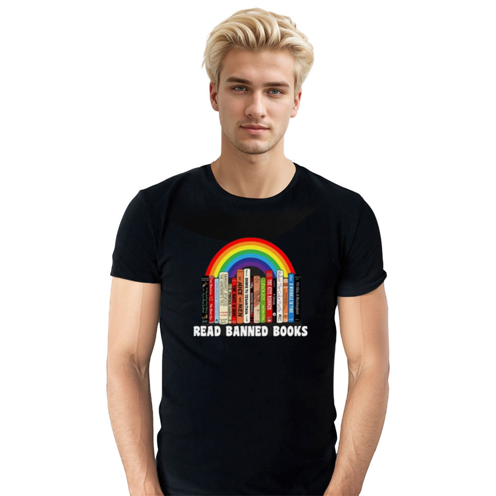 Adult Unisex Read Books Pride Month Black T-shirt Costume