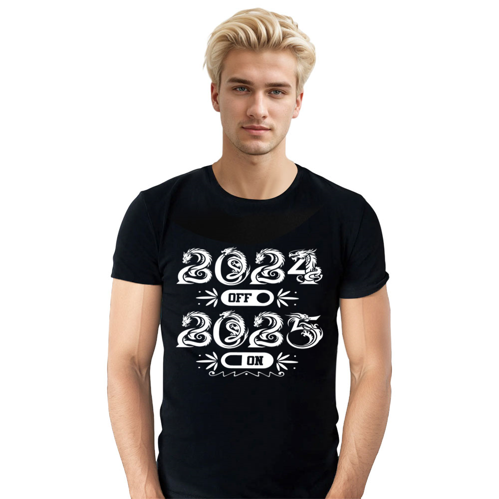 Adult Unisex 2024 Off 2025 On New Year Black Festival T-shirt