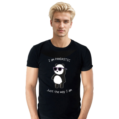 Adult Unisex I Am Pandastic Wild Animals Panda Lover Black T-shirt Costume