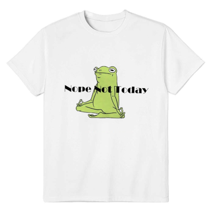 Adult Women Nope Note Today Frog Pattern White T-shirt Costume