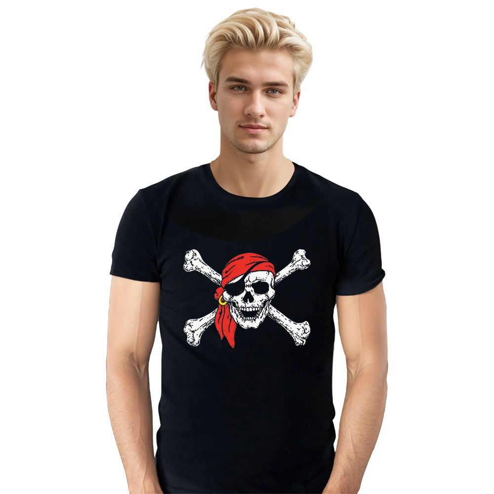 Adult Unisex Pirate Black Pirate Flag T-shirt Costume