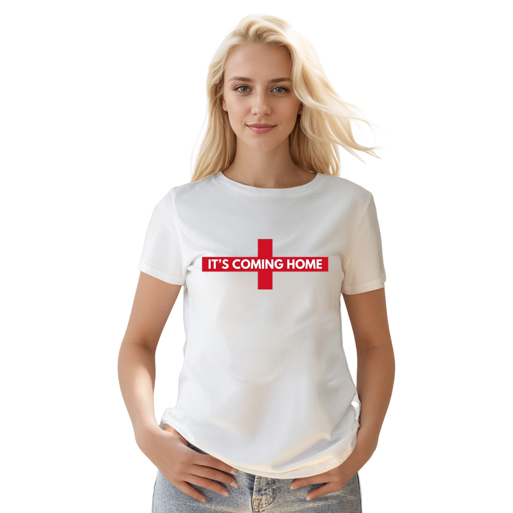 Adult Unisex Football England Its Coming Home White Soccer Fans T-shirt Costume