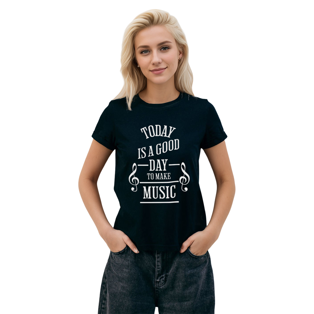 Adult Unisex It's A Good Day To Make Music Festival Black T-shirt Costume