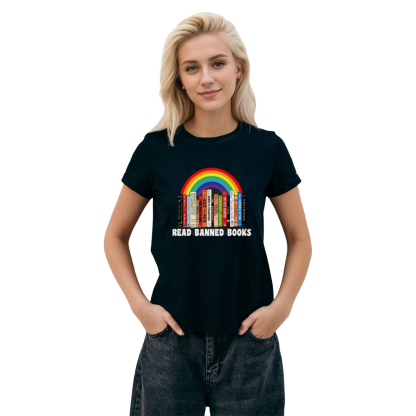 Adult Unisex Read Books Pride Month Black T-shirt Costume