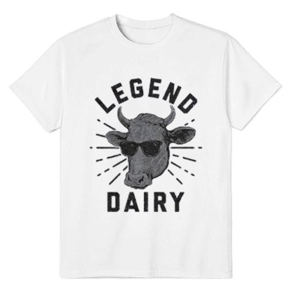Adult Unisex Cow Sunglasses Graphic Farm Animals Black T-shirt Costume
