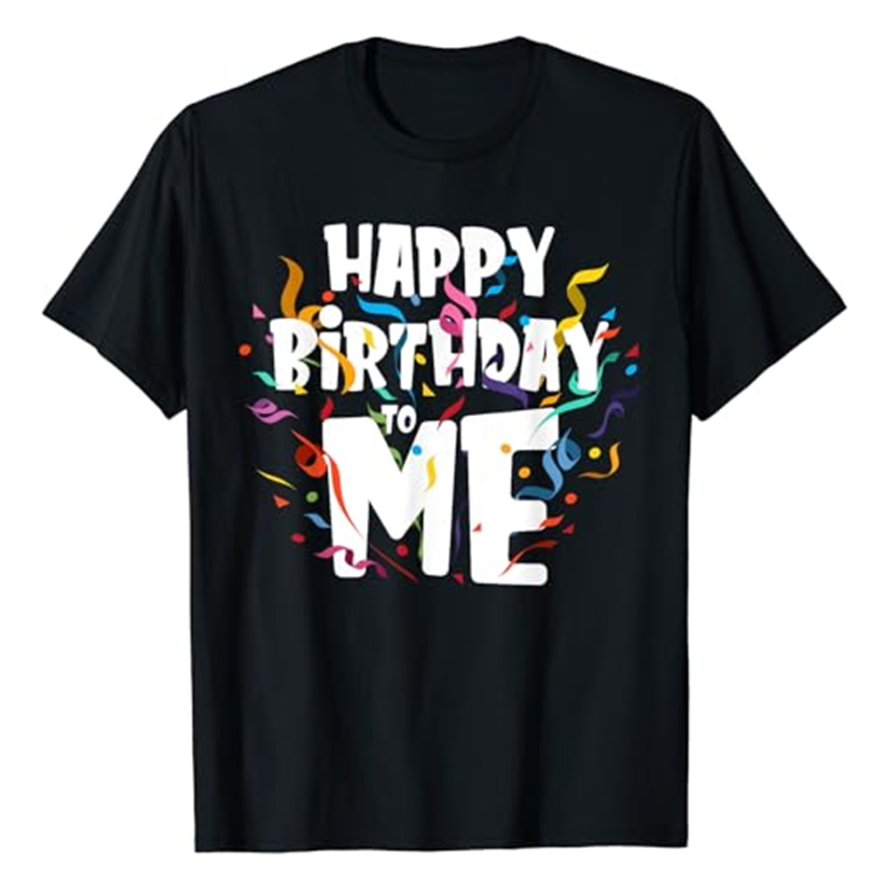 Adult Happy Birthday To Me Birthday Party Black Short Sleeve T-shirt Outfits Top Costume