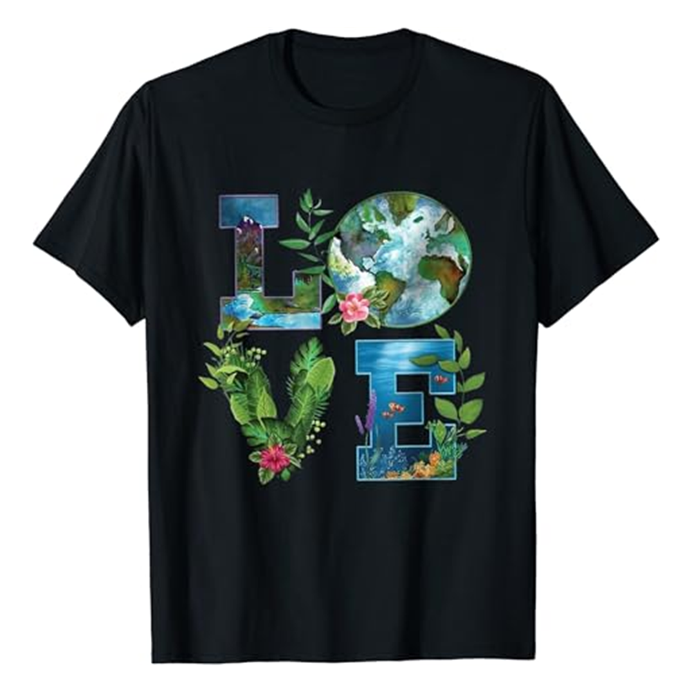 Adult Planet Anniversary Earth Day Black Short Sleeve T-shirt Outfits Top Costume