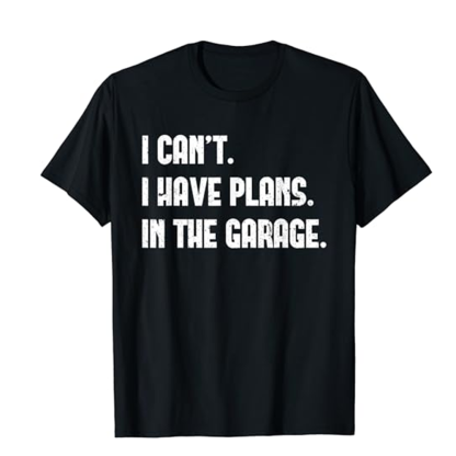 Adult Unisex The Garage Fathers Day Car Mechanics Black Short Sleeve T-shirt Outfits Top Costume