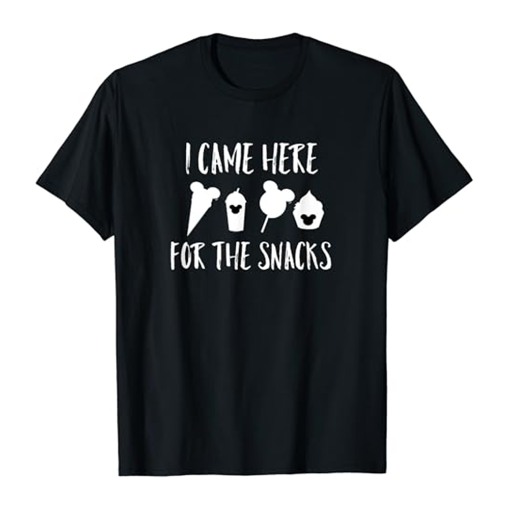 Adult Unisex I Came Here For The Snacks Food Lover Black Short Sleeve T-shirt Costume
