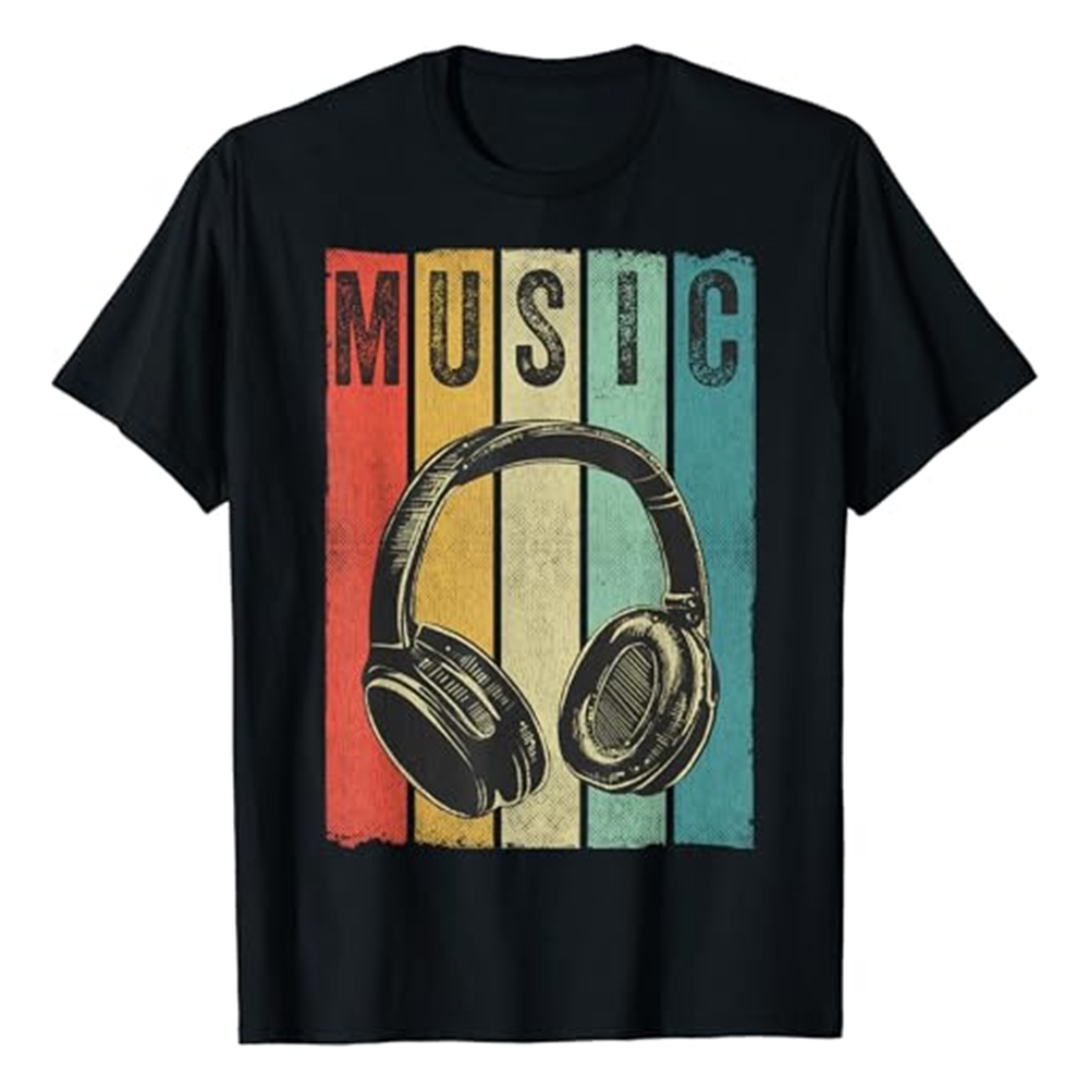 Adult Unisex Electronic Music Lover DJ Music Festival Black T-shirt Costume
