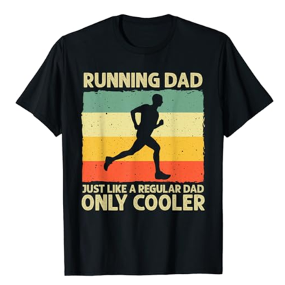 Adult Funny Running Dad Marathon Runner Coach Fitness Sport Black T-shirt Costume