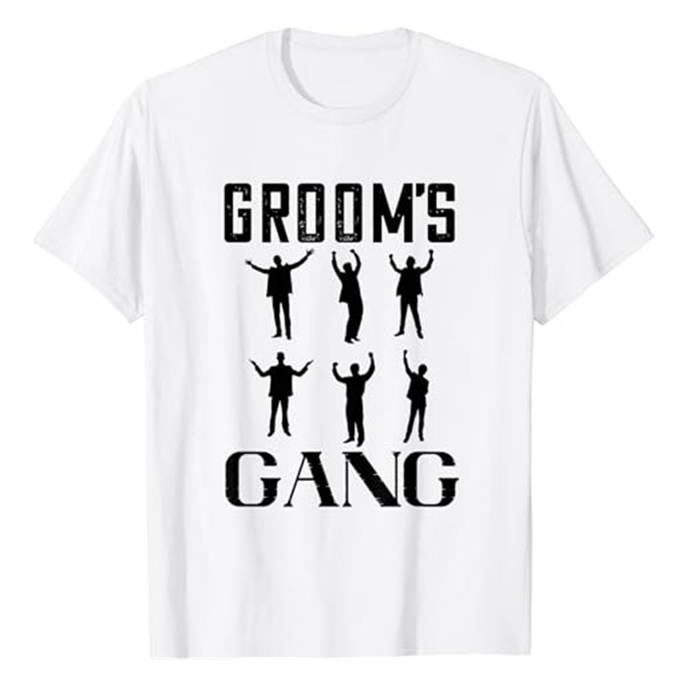 Adult Groom's Gang Wedding Groom Stag Bachelor Party White T-shirt Costume