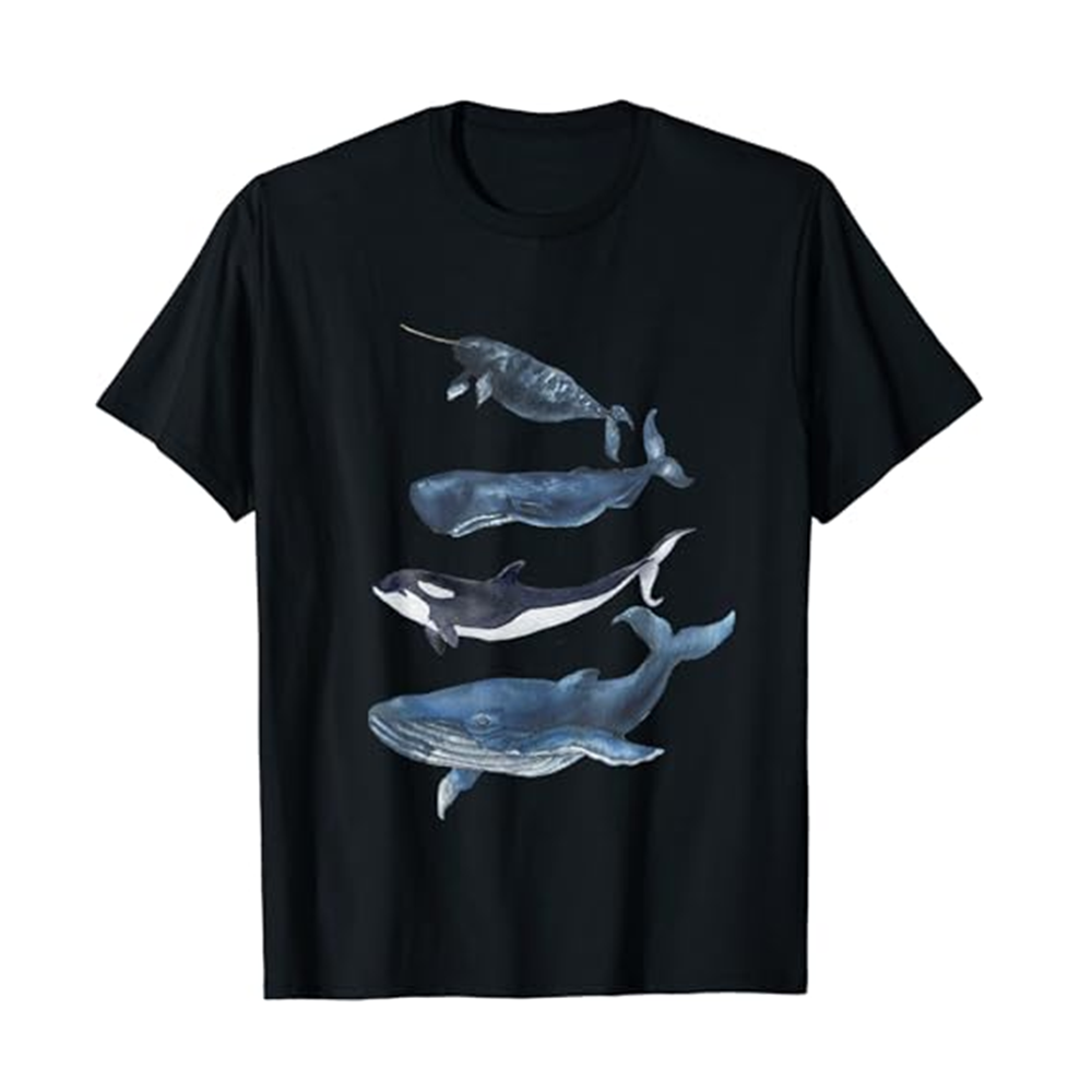 Adult Unisex Protecting Whales Environmentalist Wild Animals Black Short Sleeve T-shirt Outfits Top Costume