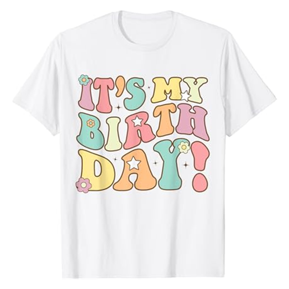 Adult Its My Birthday Shirt  Birthday Party White Short Sleeve T-shirt Outfits Top Costume