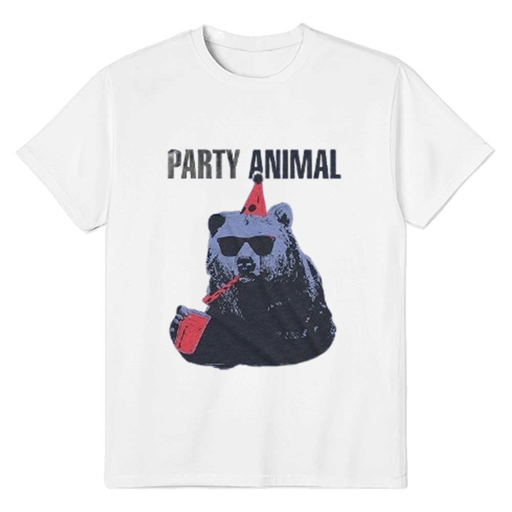 Adult Unisex Bear Party Animals White T-shirt Costume