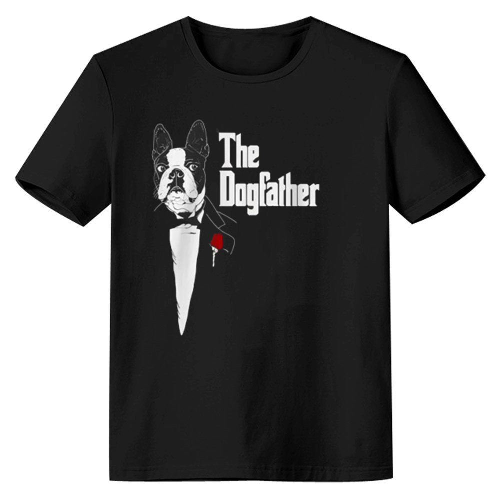 Adult Man The Dogfather Pet Lover Black T-shirt Costume