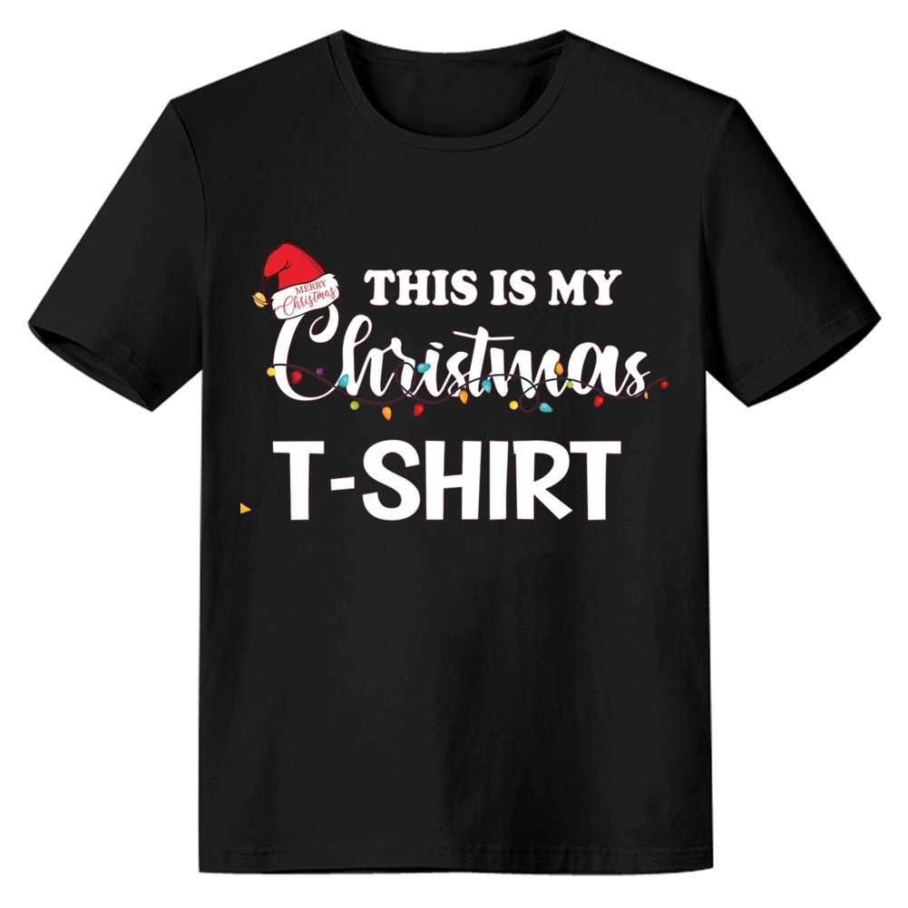 Adult Unisex Festival This is my Christmas T shirt Xmas Black T-shirt Costume