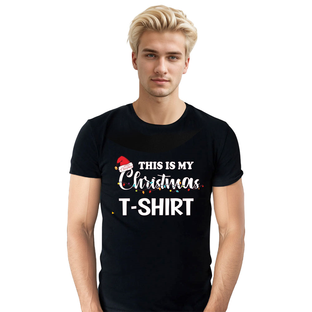 Adult Unisex Festival This is my Christmas T shirt Xmas Black T-shirt Costume